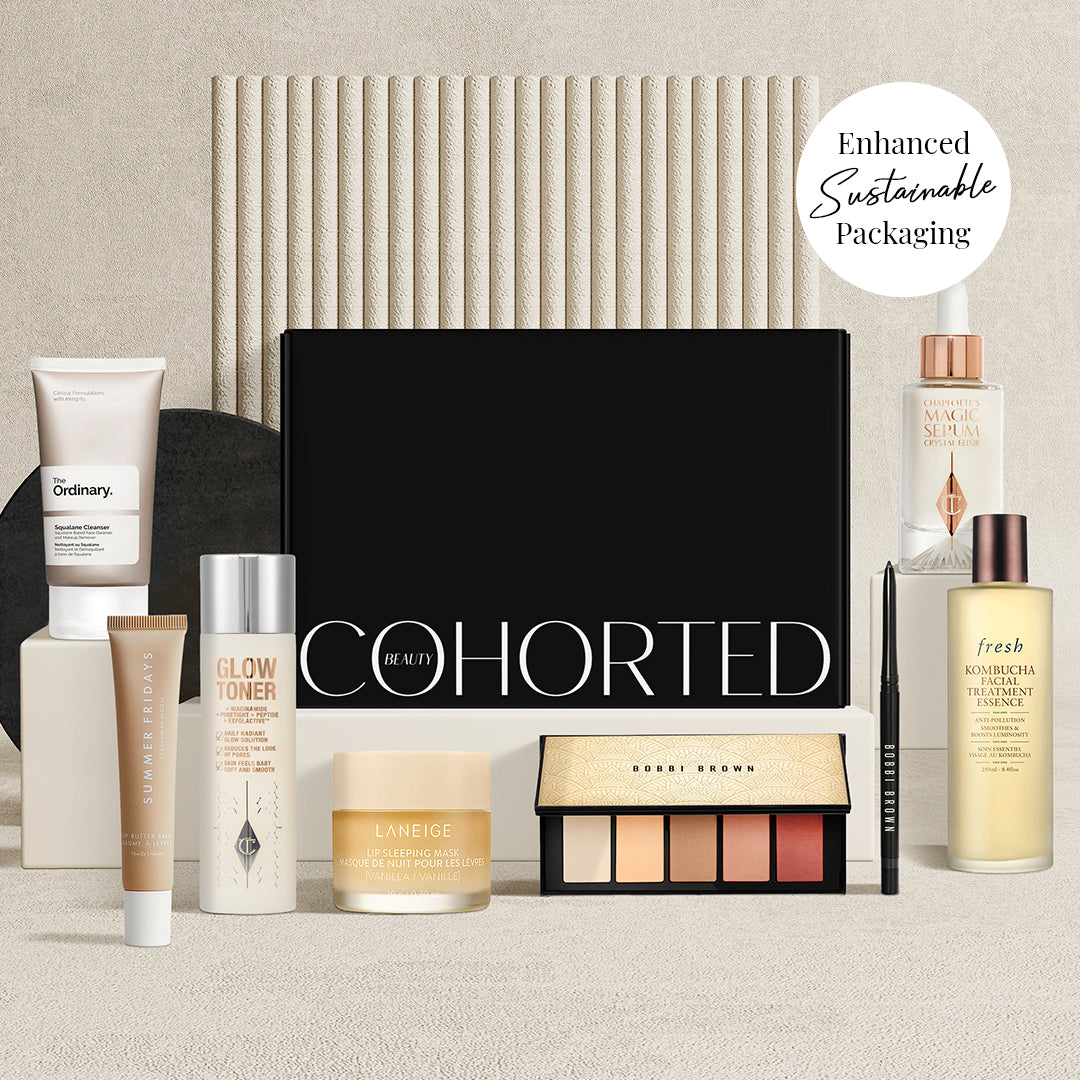 Cohorted, Subscription, beauty box, sustainable, packaging, luxury, no.1, , beauty, cosmetics, skincare, makeup, haircare, edit, gift